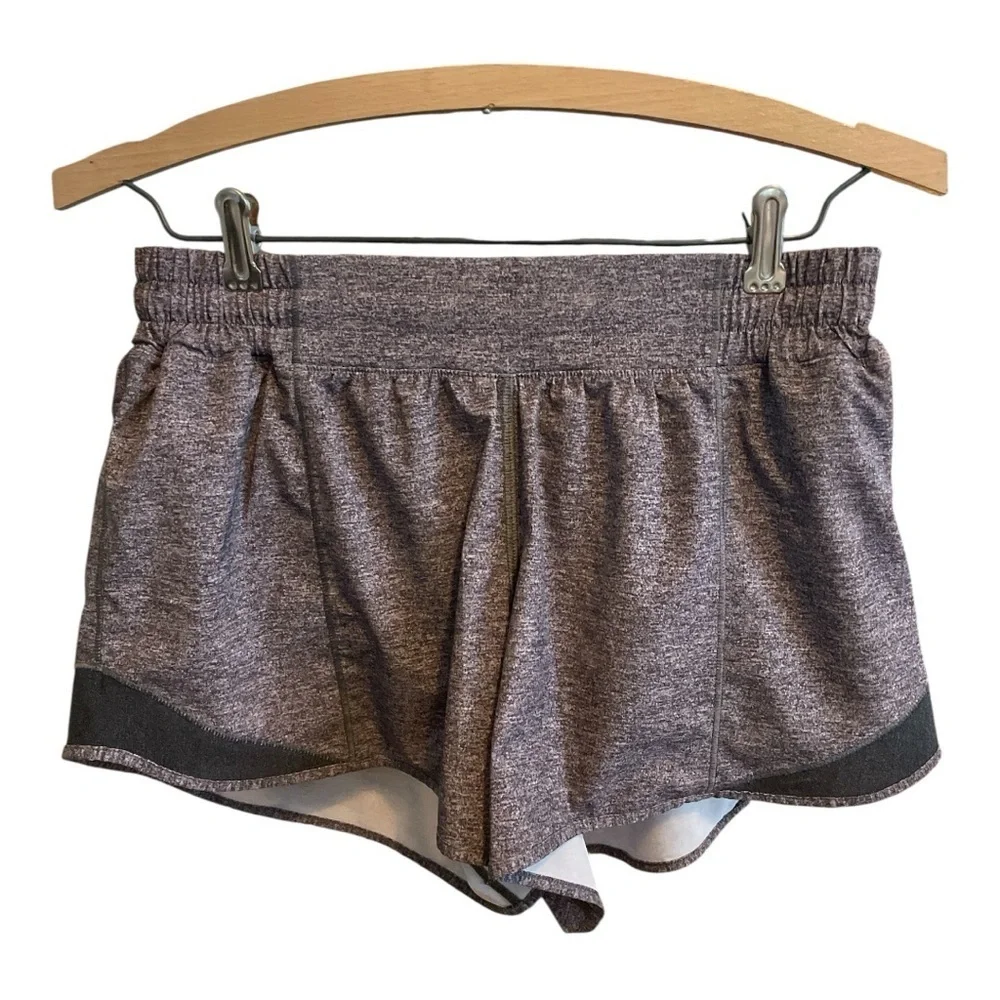 lululemon athletica Hotty Hot 4” Lined Heather Lux Gray Shorts